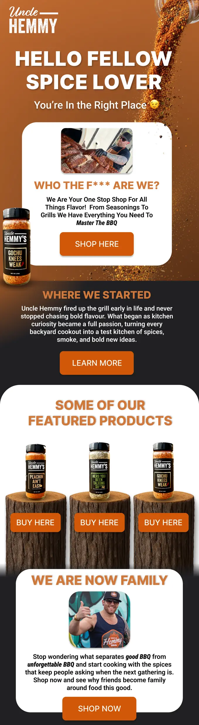 Uncle Hemmy, Welcome series email