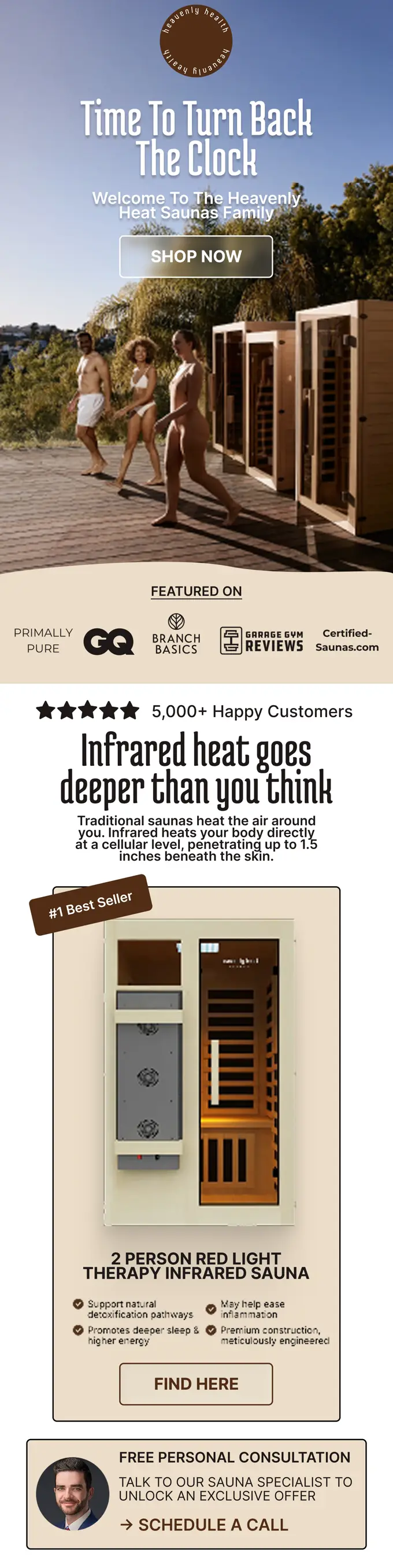 Heavenly Heat Saunas, Promotion email